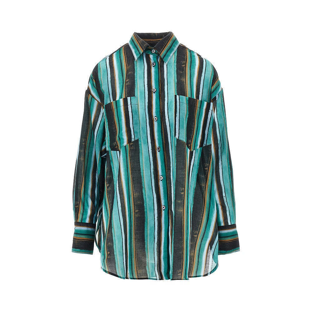Pinko Striped Print Muslin Shirt